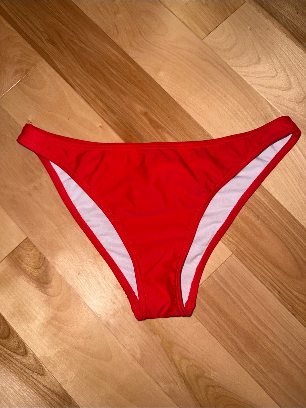 Red Women's Bikini Bottom - Classic Swim Brief M NWOT
